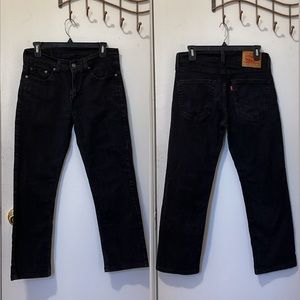 USED LEVIS 514 Straight Fit Denim Black Jeans Mens